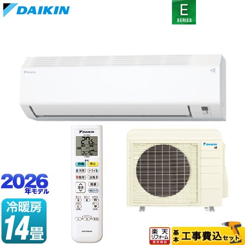 【工事費込セット（商品＋基本工事）】 [S406ATEP-W] Eシリーズ ダイキン ルームエアコン 室内機：高さ250mmコンパクトタイプ 冷房/暖房：14畳程度 ホワイト 【リフォーム認定商品】工事費込み｜住の森店