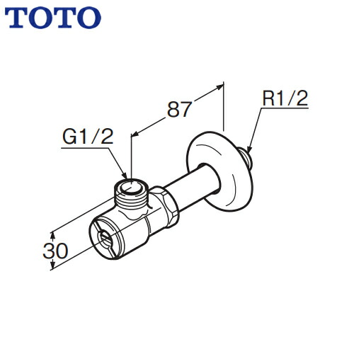 [TL347CU] TOTO 電気温水器部材 アングル形止水栓（フィルター付き） 壁給水用 【送料無料】