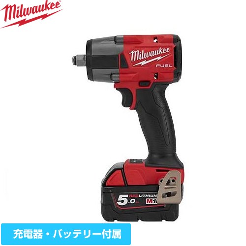 [M18-FMTIW2F12-502X-JP] ミルウォーキー 工具 M18 FUEL 1/2インチ 745Nm インパクトレンチ 長さ152mm 電圧18V ナットバスティングトルク(Nm)ボルト緩め時：881 充電器・バッテリー2個付 【送料無料】【メーカー保証のみ】