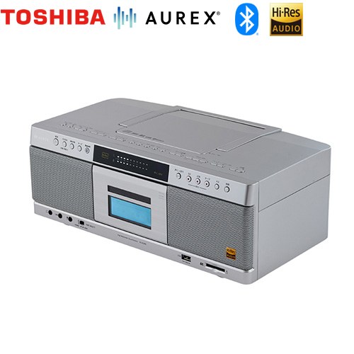 [AX-KCR90(S)] ハイレゾ相応うSD/USB/CDラジオカセットレコーダー AUREX 東芝 オーディオ ハイレゾ/引き上げる取り替えっこ役立つこと相応う CD、カセットテープ、SD歌留多、USB記憶装置 FMラジオ受信機、AMラジオ受信機 しろがね色 【貨物輸送無料】【製造業者直送品】【代引・日祝送りとどける・第四次元決める 不可】