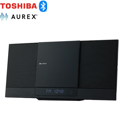 [AX-WSS60(K)] AUREX か細い型物音取り合わせ 東芝 オーディオ 大型フルレンジスピーカー＆バスレフ導管 FMラジオ受信機、Bluetooth Ver.5.3 黒いこと 【貨物輸送無料】【製造業者直送品】【代引・日祝送りとどける・第四次元決める 不可】