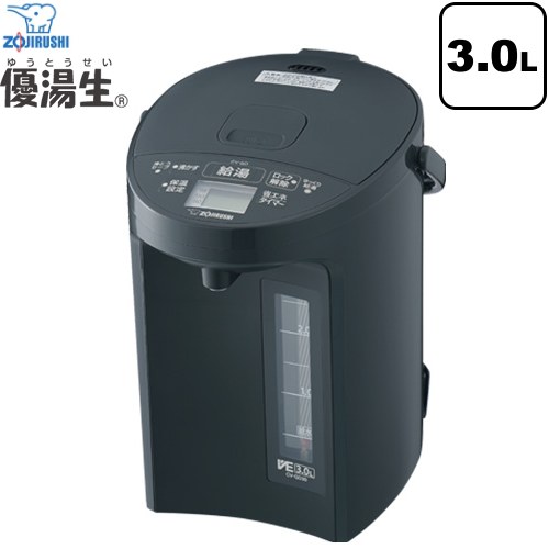 [CV-GD30(BM)] マイコン沸とう VE電気まほうびん 優湯生 象印 電気ケトル・ポット 電気ポット 容量：3.0L 消費電力湯沸かし時（W）：905 交流100V 50/60Hz ソフトブラック 【送料無料】