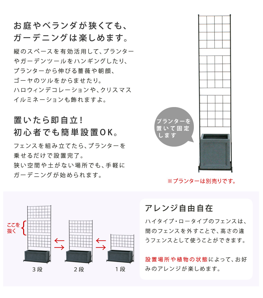 市場 プランター台付フェンス ガーデンフェンス グラフ アイアン ガーデニング スリムタイプ 扉 ゲート 送料無料 フェンス