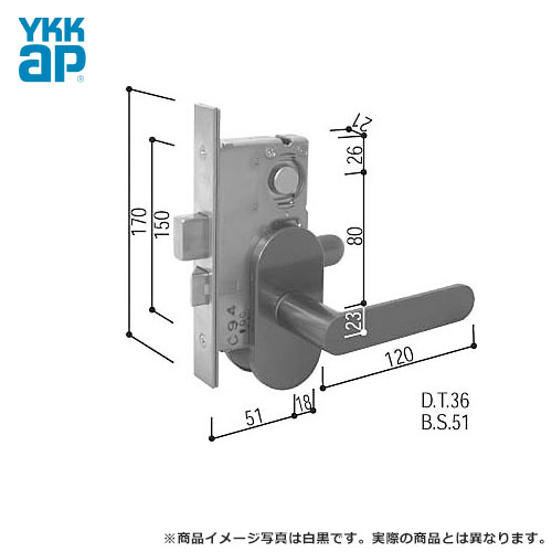 YKK 部屋の入り口鍵を掛ける錠 フレンチ部屋の入り口XD-P 生き胆手持ち部分錠  MIWA(美和ロック)  YKKap ドアノブ・レバー-建具金物-木材・建築資材・設備