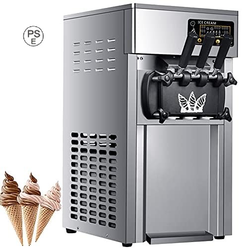 「継続期間制限事項 - 6 月制限事項!」＜10 % OFF＞御役目用カウンタートップアイスクリームマシン、110V/1200W 3フレーバーステンレススチールソフトアイスクリームメーカー、2ホッパー、16-18L、オート嚠喨たる、LED見せびらかす 英語言いあらわす書