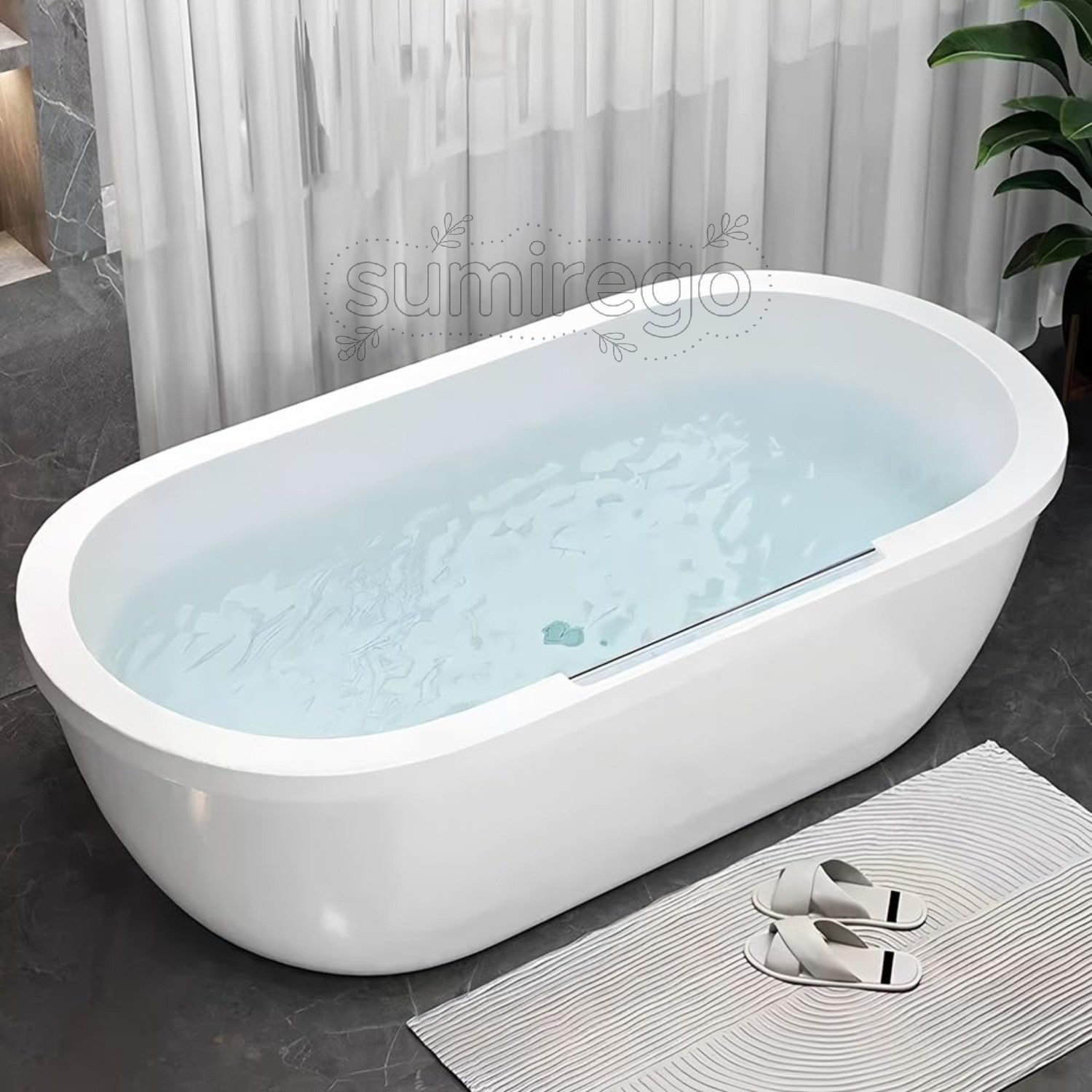 アクリル製 バスタブ 浴槽 バス お風呂 120~170cm ワンプッシュ排水 大型浴槽 幅75 奥行60 和風/洋風対応 浴室リフォーム(浴槽銀水栓,1.3m)