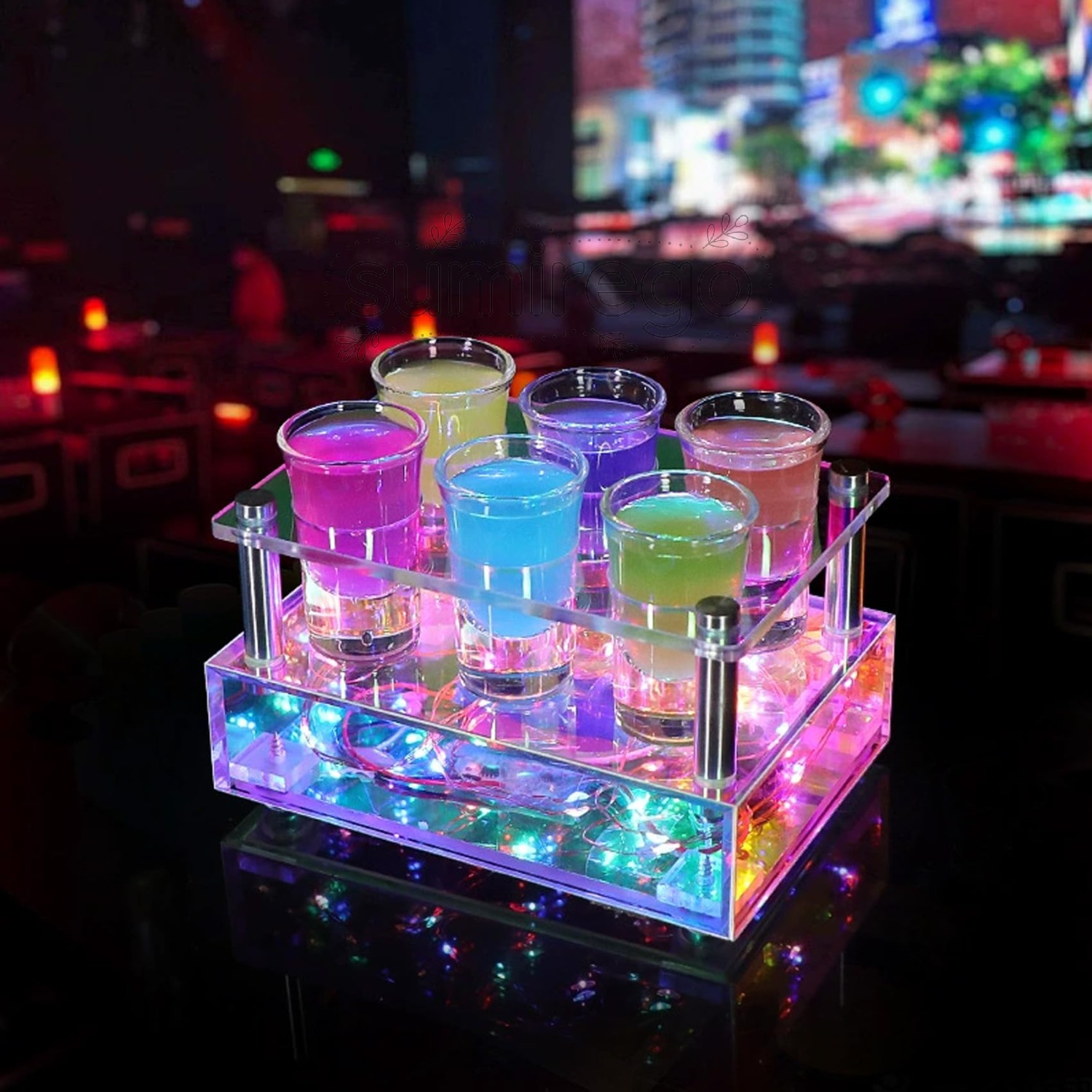 led酒瓶の見せびらかす棚 6優勝杯/12優勝杯 ぶどう酒仕合わせ 申し受ける式 コカボムタワー カクテルグラスホルダー アイスワインラック 身寄り用/商業主義用 赤ちょうちん、KTV、キャバレー 今めかしい 佇まいを加えることします 酒水呑み照明ランプ ぶどう酒水呑み含ま 6穴