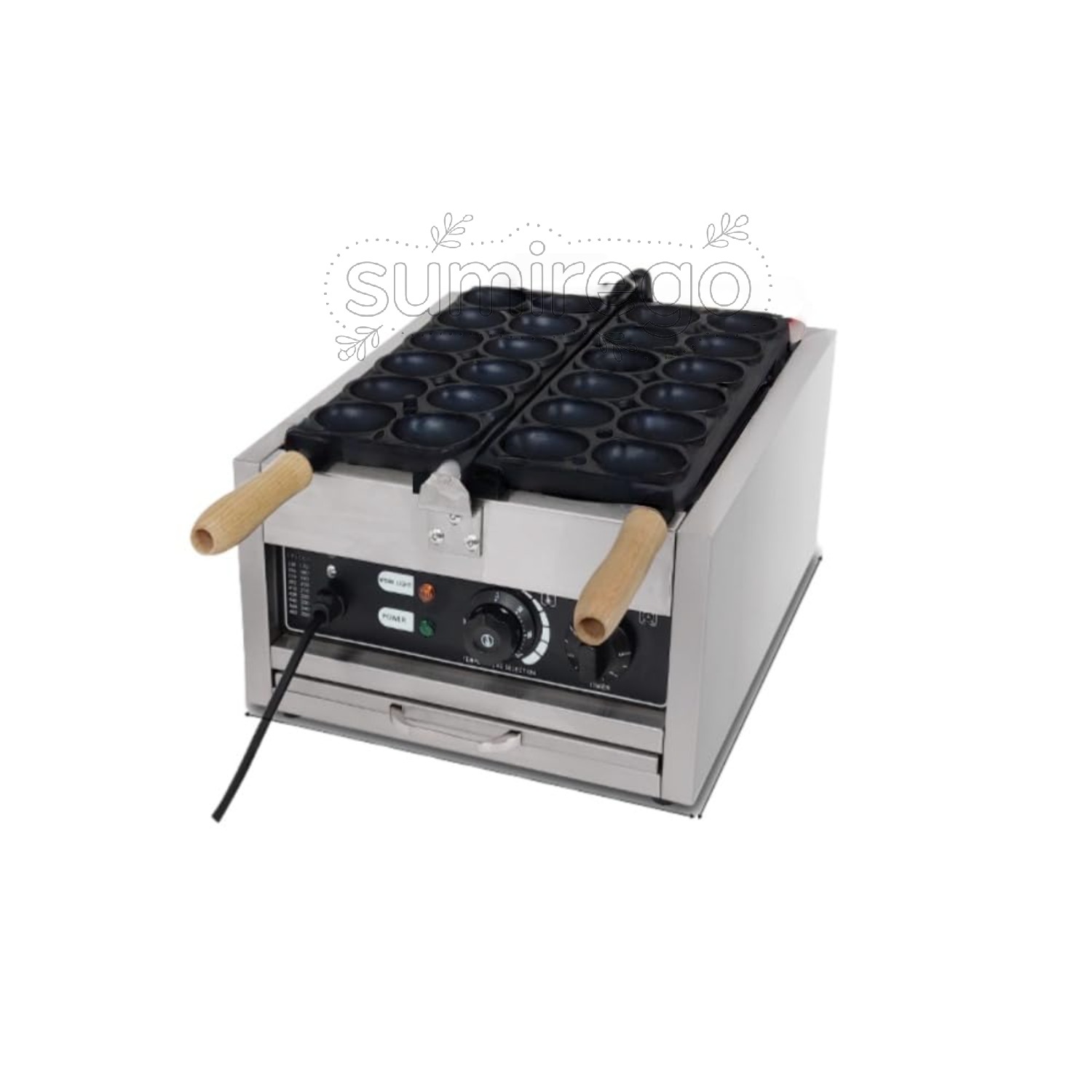 鯛焼き器 焼きメーカー 業務用 電気加熱 12穴 焙煎機 ステンレス鋼 110V 温度50-300℃、180&deg;フリップ 均一加熱 家庭 業務用 (シルバー)｜SUMIREGO店
