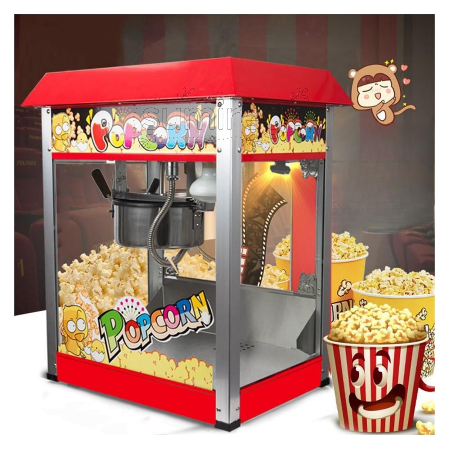 ポン菓子機 ポップコーンマシン ポップコーンメーカー 業務用 電気 ポップコーンメーカー 業務用 家庭用 ポップコーンマシン ステンレス ポップコーンマシーン ショッピングモール映画館のための専門のステ のポップコーンの機械 屋上のポップコーンマシン 大容量｜SUMIREGO店