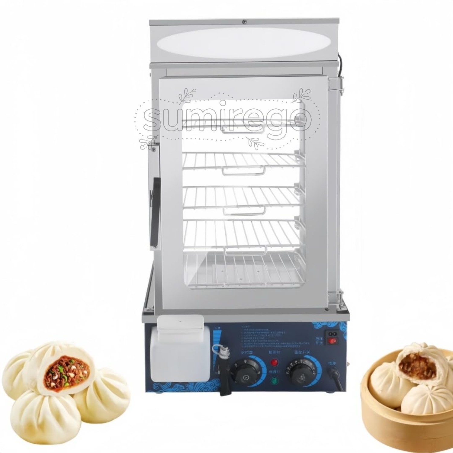蒸し器 5段業務用肉まん機 110v 肉まんヒーター 30-110℃温度調節 ステンレス製多段蒸籠 朝食/コンビニ/食堂/店舗用 電気フードウォーマー 商業用プラグイン加熱 (5層 380*400*750MM)|SUMIREGO店