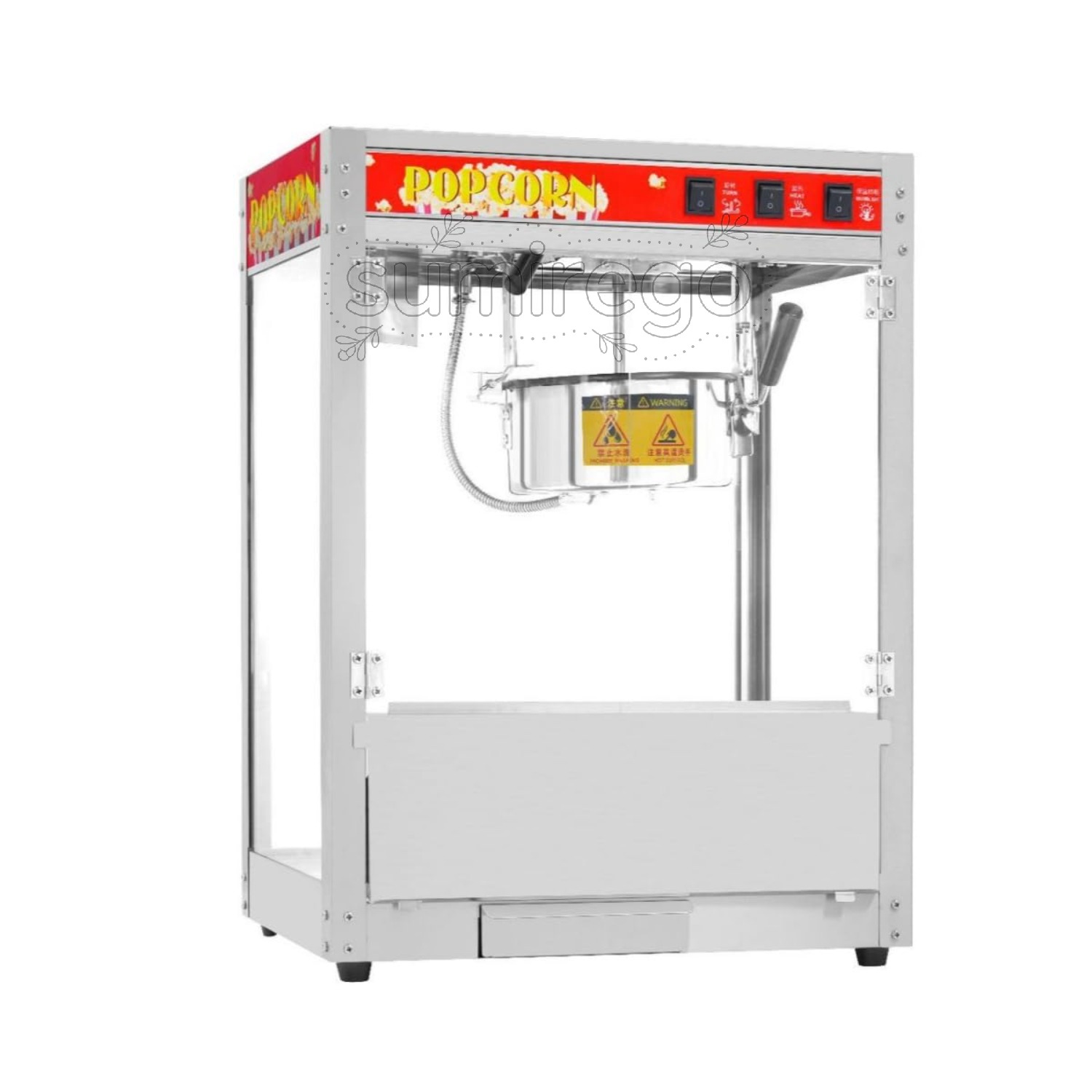 業務用ポップコーンマシン、全自動小型電気加熱ポップコーンマシン、屋台向けバタフライ/球形ポップコーンマシン、ショッピングモール、映画館に最適、大容量、断熱構造、レストラン、ポップコーンショップなどに最適｜SUMIREGO店