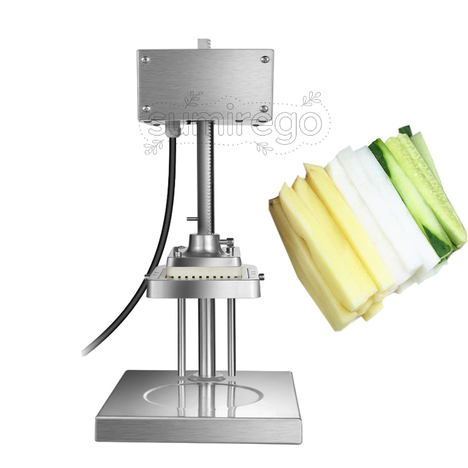 ポテトカッター 電動式フライド 電動野菜カッター 3種刃 縦型フライドポテトカッター ポテトフライカッター110V 業務用 家庭用|SUMIREGO店