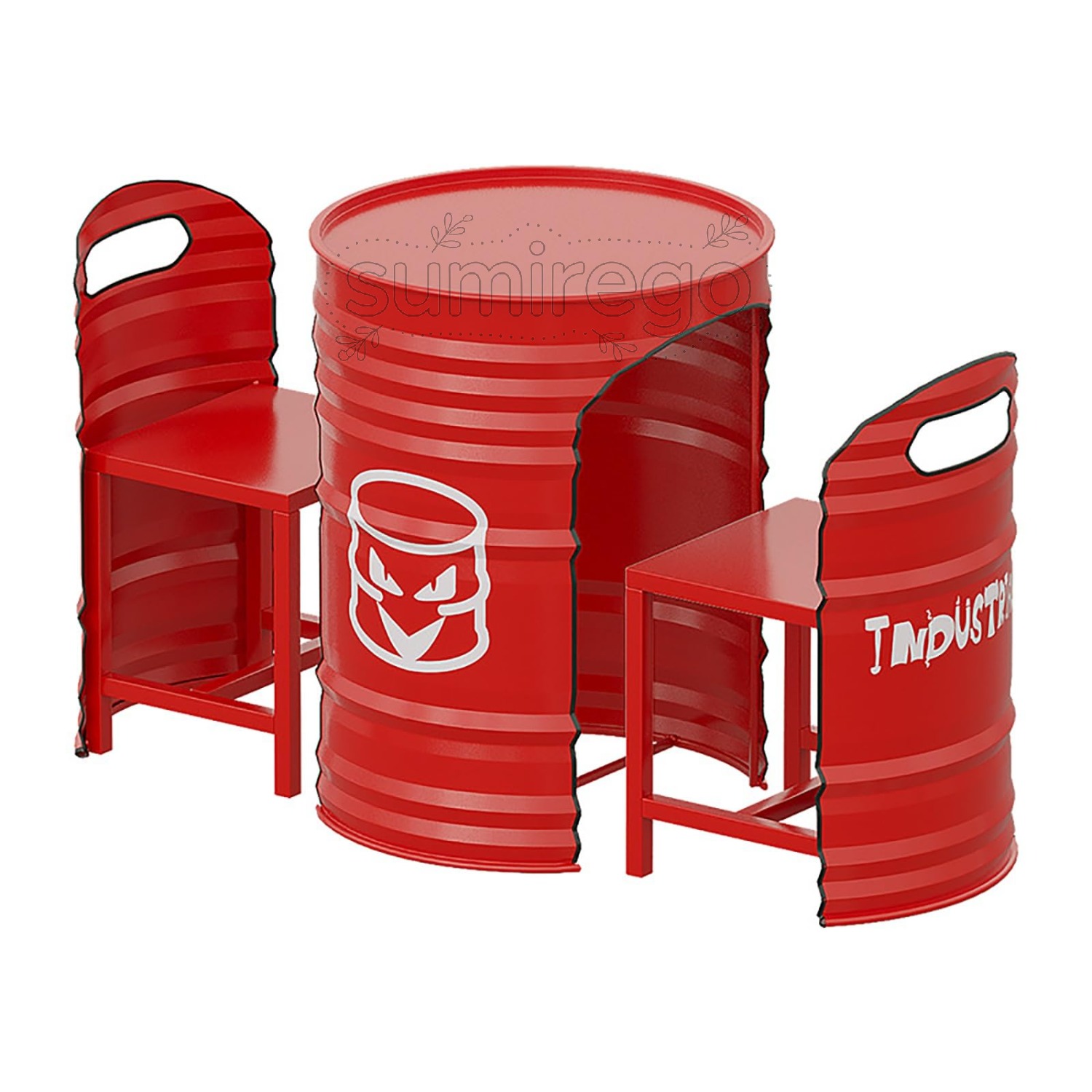 カウンターテーブルチェアセット、ドラム缶バーカウンターレトロ、3点仕掛ける、鍛鉄2人掛け、産業用車宿り表現スタイル、身寄り、喫茶店、昼御飯、パン屋、寄託図書館、商行為、赤ちょうちんに適しています