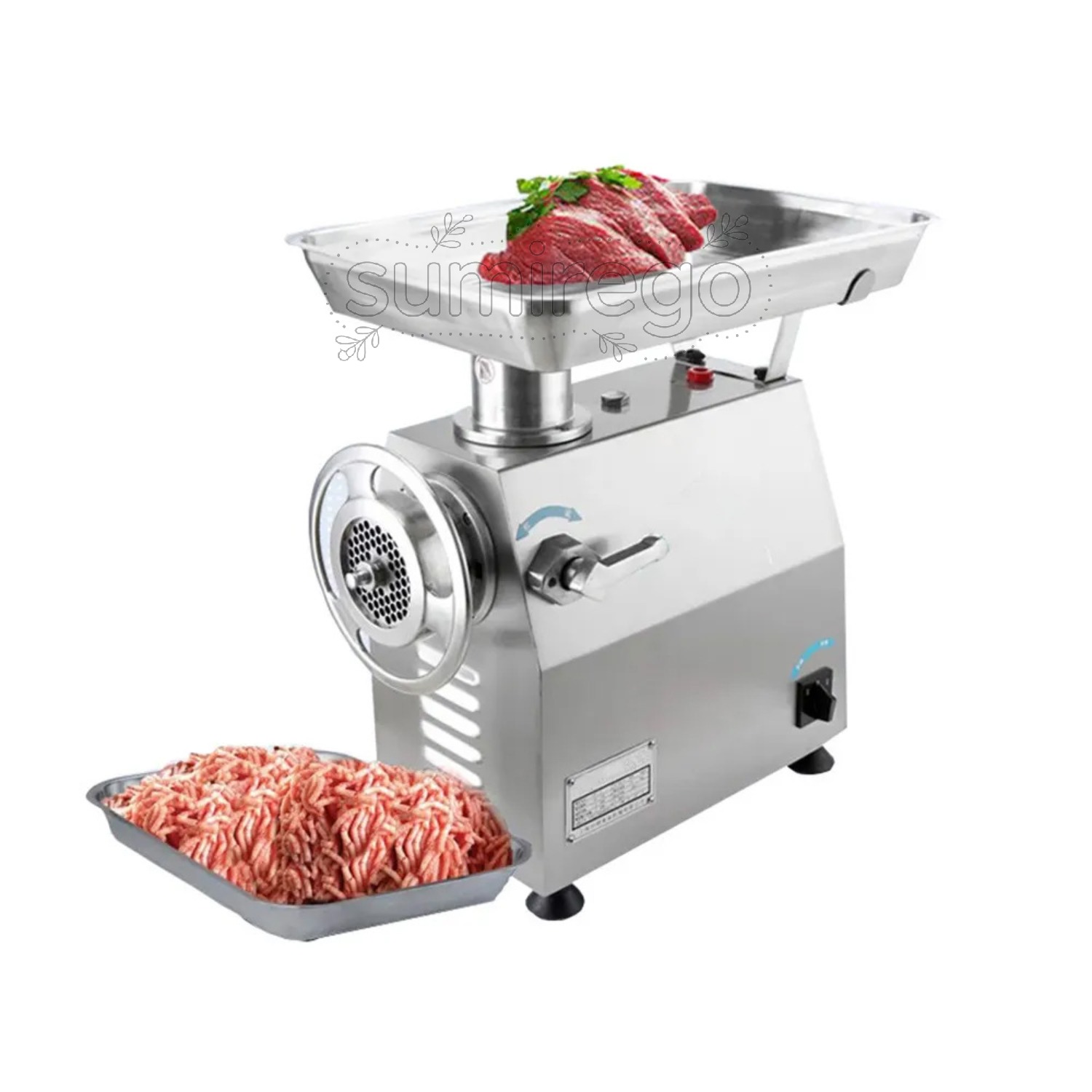 電動ミンサー 電動ひき肉機 卓上ミンサー 肉挽き器 ステンレス鋼製 250kg/h 総やか生み出すこと 高能率 大衆食堂/キャンティーン/肉屋向け 肉/魚/生姜/チリ/腸詰など当てはめる能力のある 2種取りすてるお皿付き添い人 お役目用 (110V) (1100w)