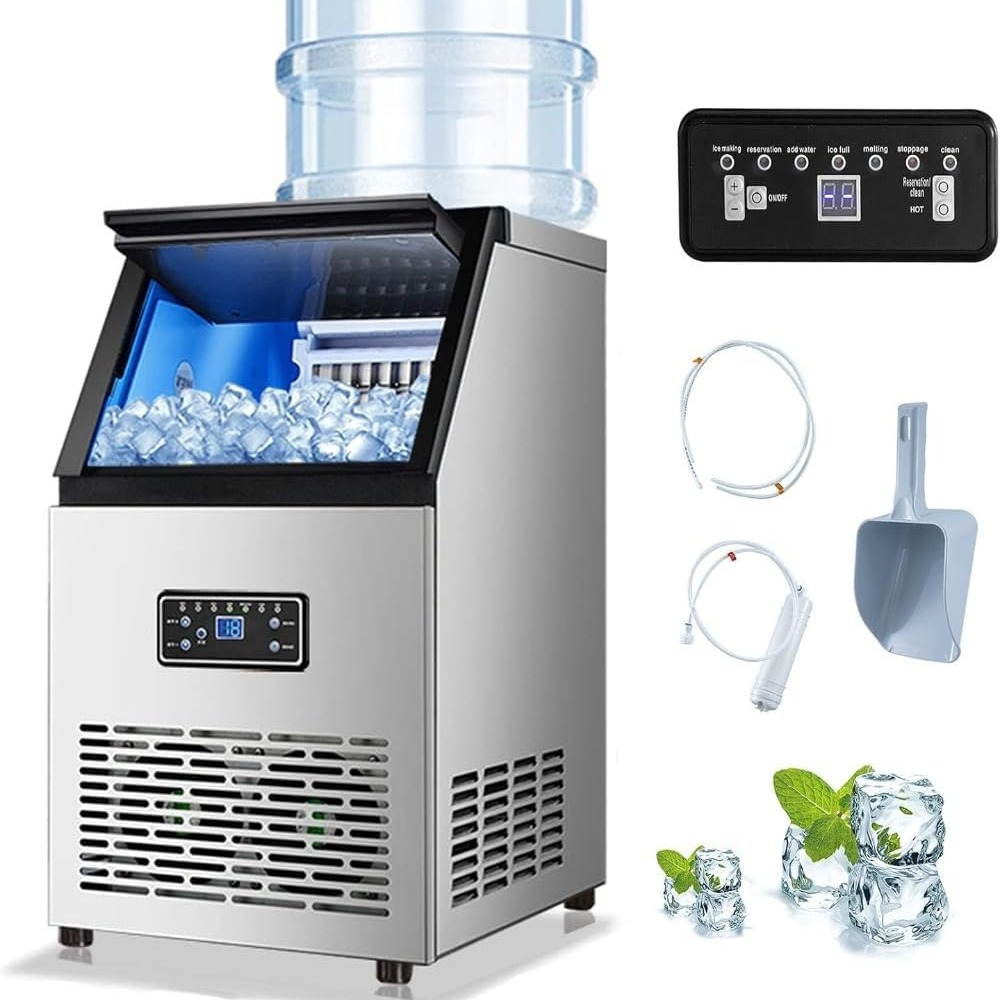 製氷機 110V業務用自動製氷機 ステンレス鋼 コンパクト 省エネ 家庭用商用新型静音デスクトップパイプラインなしの大容量 40kg/60kg/日 低音 簡単操作 自立型設計 アイスメーカー 商業|開店|工場|カフェ?飲食店?居酒屋｜SUMIREGO店 75,250円