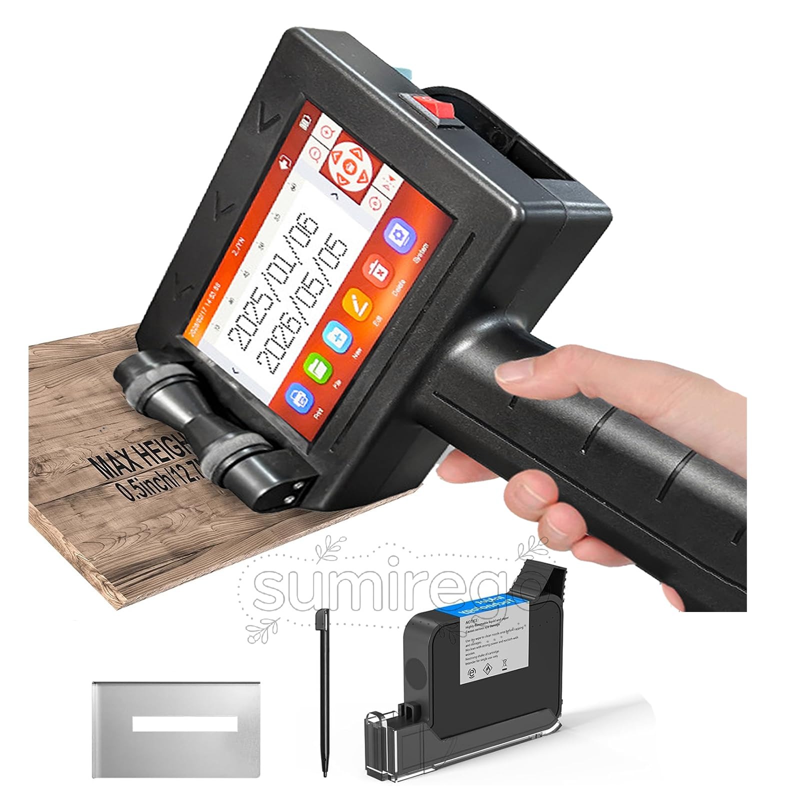 ハンドヘルドプリンター 携帯型 インクジェット印刷機 身をもって刷り上げる 可塑性物質・硝子・布・段ボール・発泡スチロール・金属元素・用材など 多色相応う 逢い引き・禾穀類電話番号・教科書・グラフィックロゴタイプ・QR 吊りひも・バーコードなど 印刷機+青インキ薬莢