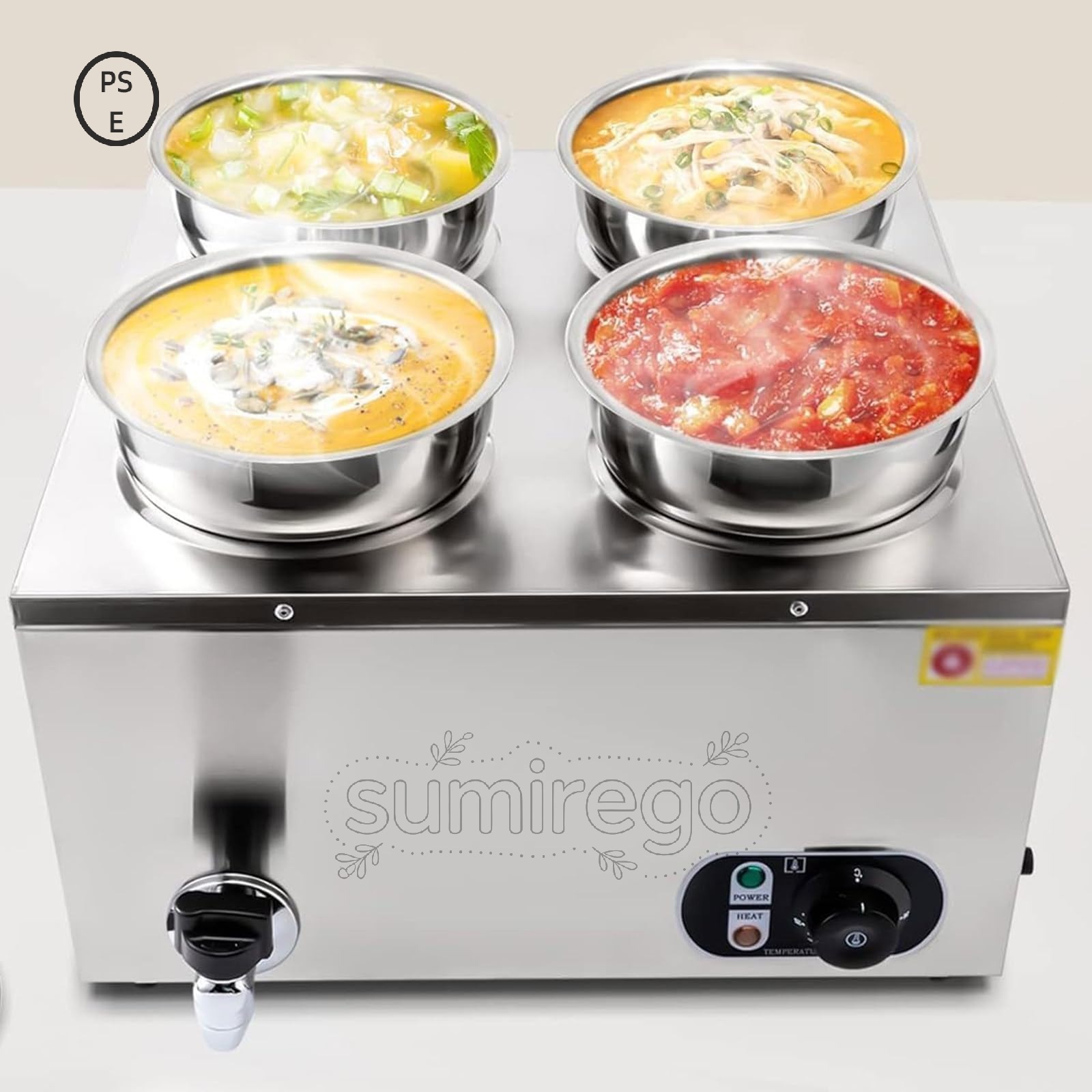 「継続期間制限事項 - 6 月制限事項!」＜10 % OFF＞お役目用明かりフードウォーマー ステンレス鋼スチール写真 ベインマリー ビュッフェフードウォーマー 水蒸気早見表 体温合わせる能力のある 50-85℃ ケータリング・レストラン・ホテル料理茶屋用 7l