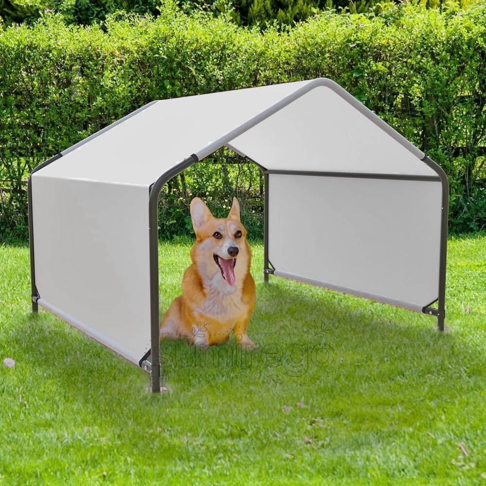 犬用疑しさ、太陽の光や雨から保護することし、雨合羽大屋根、防風、地べたの釘付き添い人、社会システム釣りあい性、精神的な統合飾り気の無い、畜類、室外 (薄墨色,125*125*110糎)