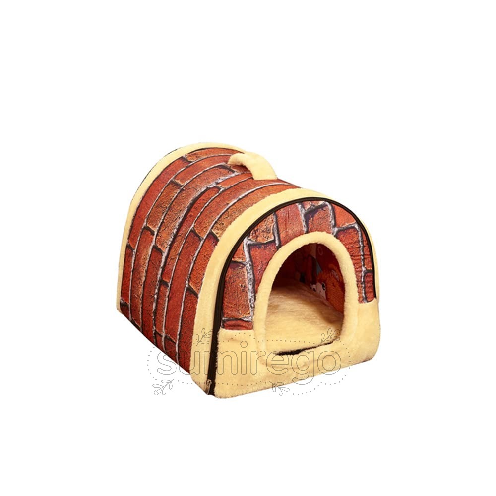 犬 ベッド 犬小屋 ペットハウス ドーム型 洗える 折りたたみ可 ペットベッド 猫用 ベッド クッション 室内用 ふわふわ かわいい オールシーズン クッション付き 犬 寝床 猫 小屋 テント 小 中型犬猫用（L）