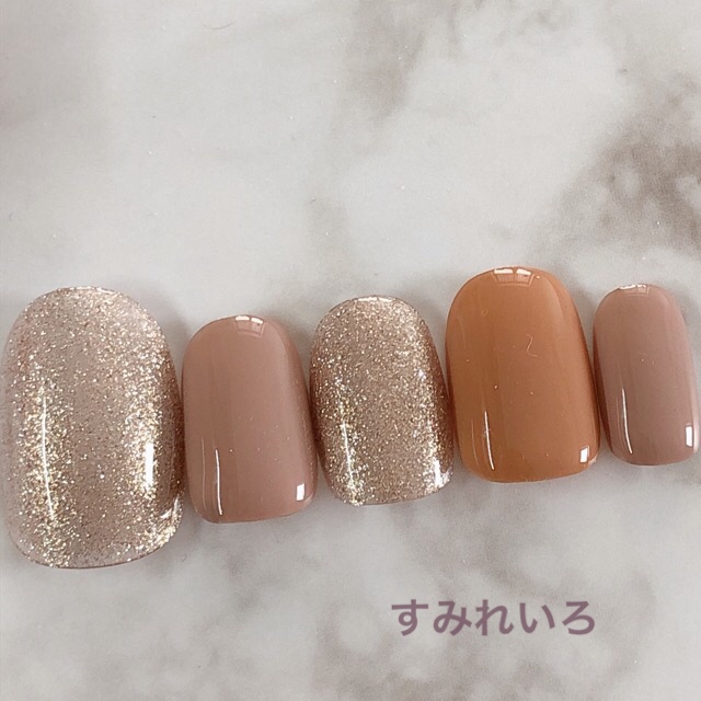 楽天市場 ネイルチップ つけ爪 デザインネイル かわいい ショート ロング ブライダル 秋ネイル Nail プレゼント 短い爪 小さい爪 大きい爪 ベリーショート ちび爪 大人ネイル 付け爪 ホワイトネイル シンプル 茶系 1681 テラコッタベージュラメb Ap すみれいろネイル