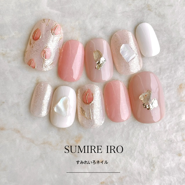 楽天市場】オーダーネイルチップ♪モロッコブルー純銀入りラメグラデ雪