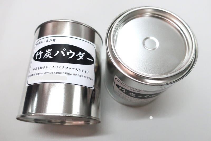 【2個セット】竹炭パウダー 400ｇ×２　缶入り（缶、ラベルデザインは予告なく変更します）