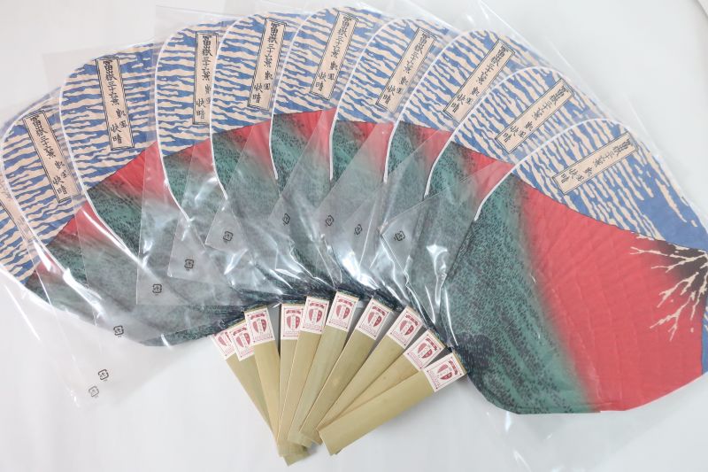 【新商品】渋うちわ　赤富士　10枚セット