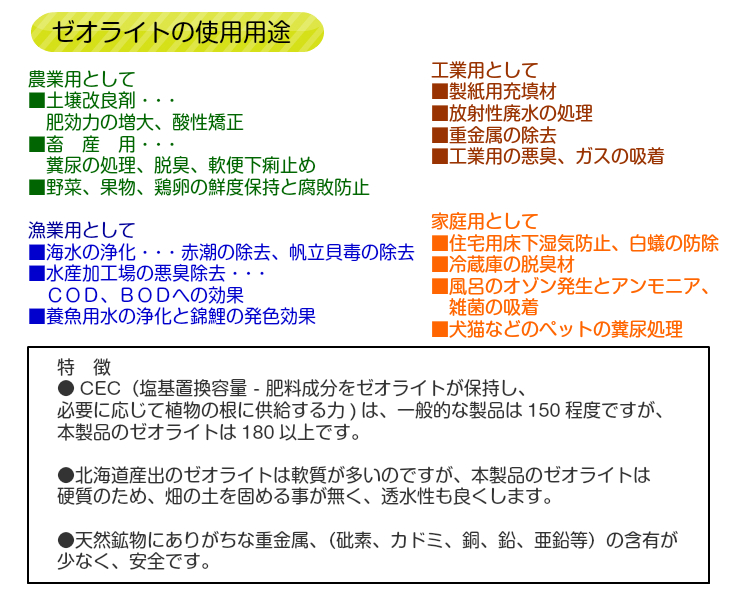 楽天市場 天然硬質 ゼオライト kg 粒サイズs 0 1 0mm 北海道 中部地方限定 送料無料 土壌改良 消臭 床下調湿 アンモニア脱臭に 農業 漁業 建築に様々なシーンで活躍します 大容量で大人気 木酢液の専門店 ならの木家