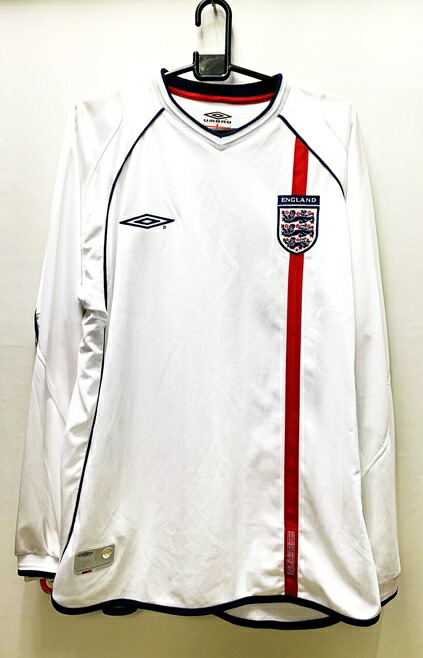 イングランド代表　2002年 レプリカ　長袖　ホームユニフォーム　L BECKHAM ベッカム イングランド代表ユニフォーム 2002ワールド