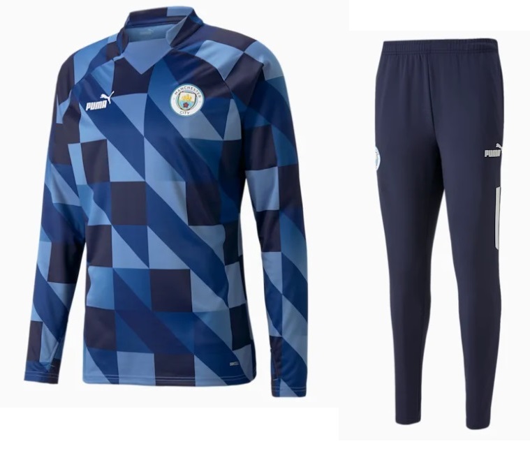 プーマ 2023-24 769647-767781-12 MCFC マンチェスター C シティ プレマッチ トレーニング ニット トップ・パンツ 上下 セット|スミタスポーツ店
