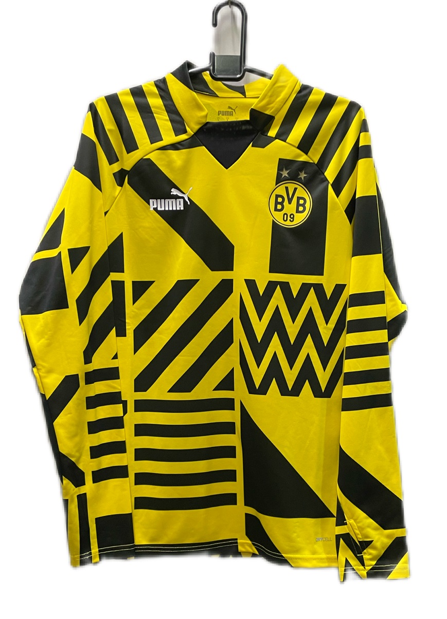 プーマ　2022-23　puma-767656-07　ボルシア　ドルトムント　BVB　プレマッチ　プラクティス　ニッ　トップ　長袖