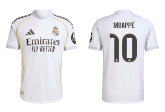 エムバペ レアルマドリード ユニフォーム サッカー adidas 新品 レアルマドリード 25-26 アウェイ 半袖 ユニフォーム No.10 エムバペ