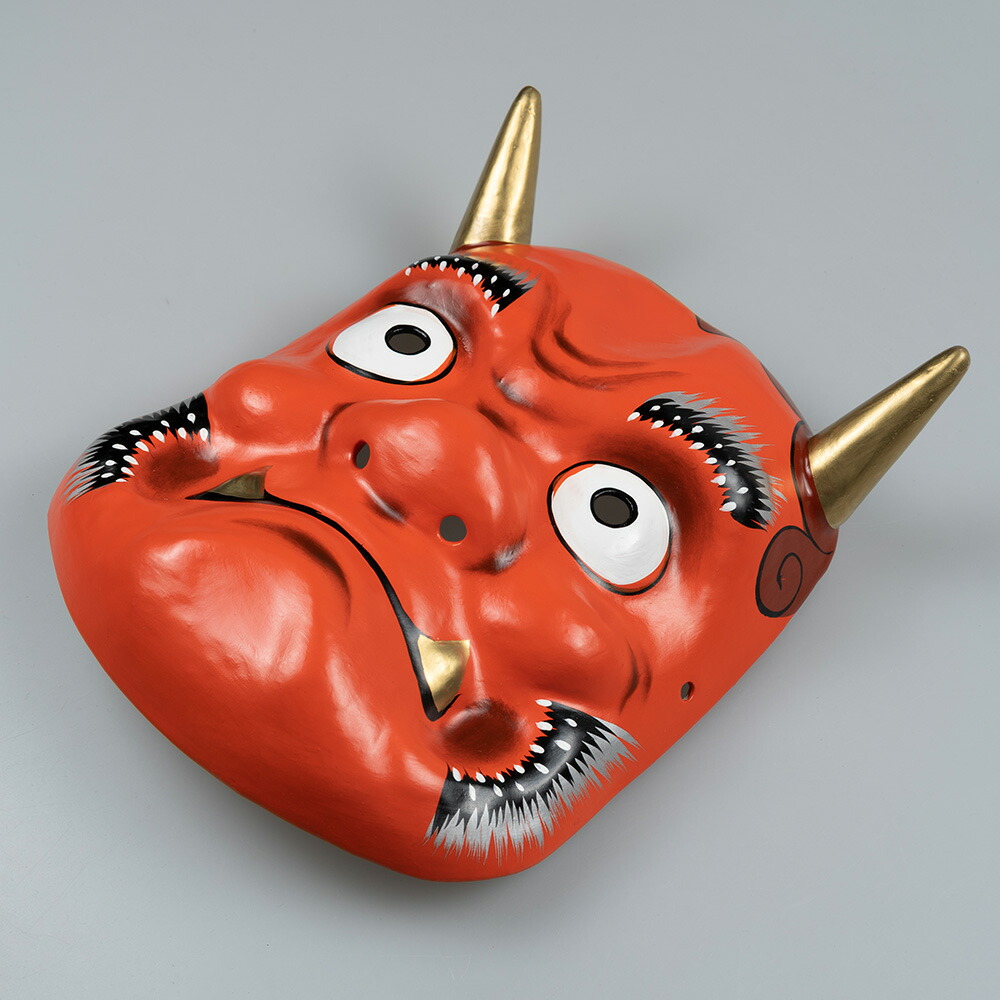 高級お面 赤鬼 張子製 紙製 お面 おめん 紙 お祭り 縁日 祭り用品 お祭り用品 屋台 花火大会 祭り 衣装 お祭り衣装 能面 能楽 神楽 仮面 女面 Noh Mask Salon Raquet De