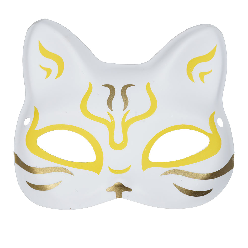 アンティーク　猫のお面 楽天市場】お面 猫面二十三／黒月 1枚（おめん） : イベント企画