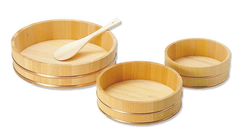 椹 おひつ (銅タガ) 約5合 約φ33×H9cm 椹・ミニ飯台