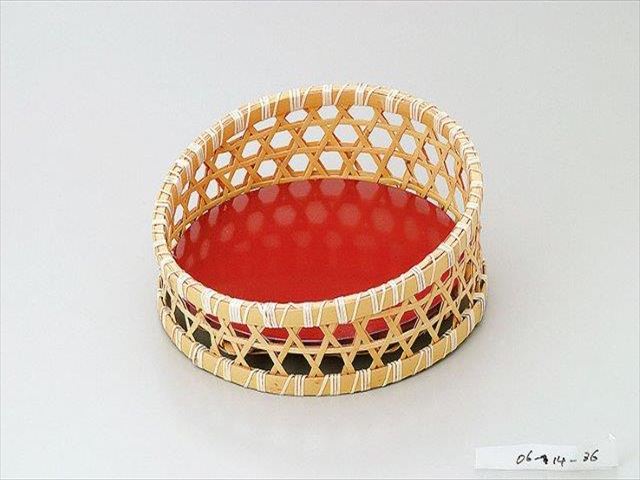 竹・山波盛器（塗板付）