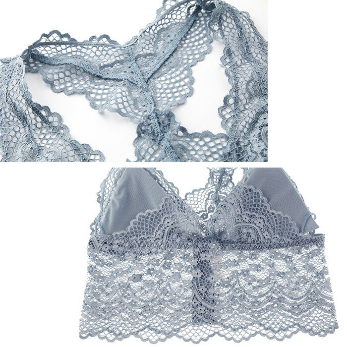 ブラレット Yバックレース 魅せブラ インナー ノンパテッドブラ ブラトップ レイヤード 三角ブラ ホルターネック 背中魅せ