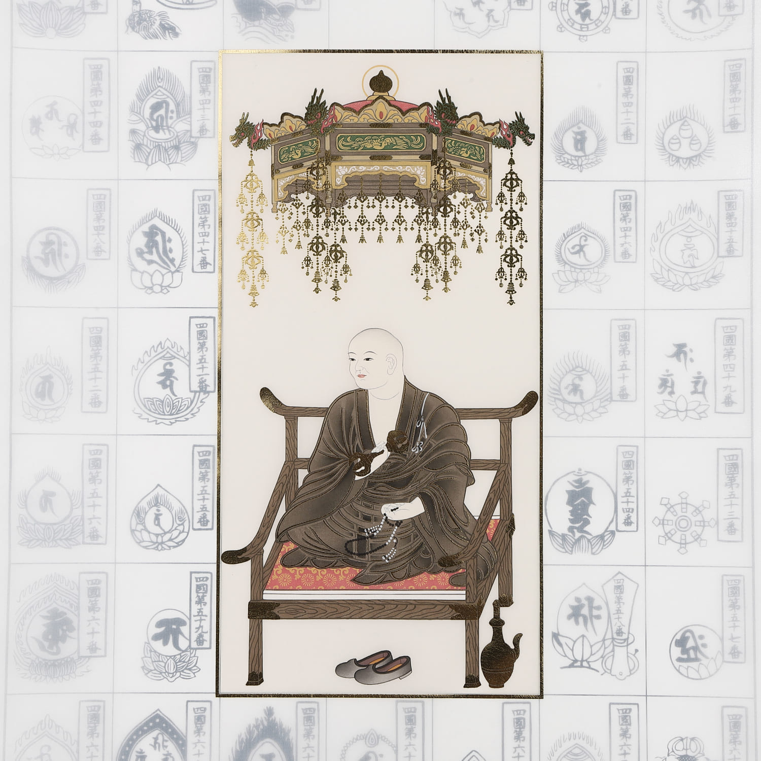 【美品】御朱印曼荼羅　掛け軸　5本セット　お遍路さん　四国八十八ヶ所巡り他 美品】御朱印曼荼羅 掛け軸 5本セット お遍路さん 四国八十八ヶ所