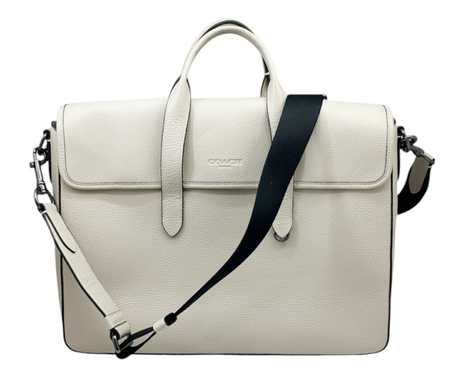 極美品　コーチ　ブリーフケース　グレージュ　サフィアーノレザー　F71681 COACH(コーチ) / ショルダー紐欠品/ブリーフケース/レザー/BLK