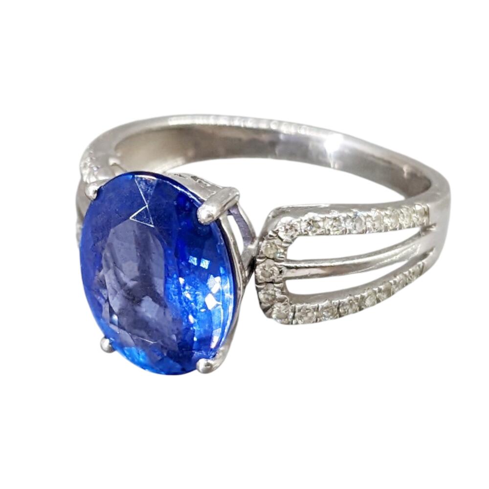【中古】PT950 タンザナイトリング T3.69ct ダイヤ D0.30ct ダイヤモンド 6.1g 約17号 ジュエリー アクセサリー ブルー パープル レディース メンズ 【ブランドギャラリー東心斎橋店】
