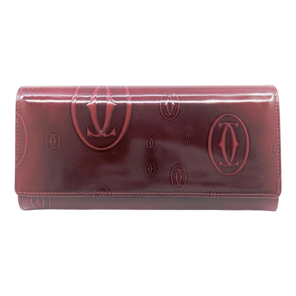 未使用級✨カルティエ 長財布 マストライン ハッピーバースデー パテントレザー 新品同様 カルティエ Cartier 財布 二つ折り 長財布 ハッピー