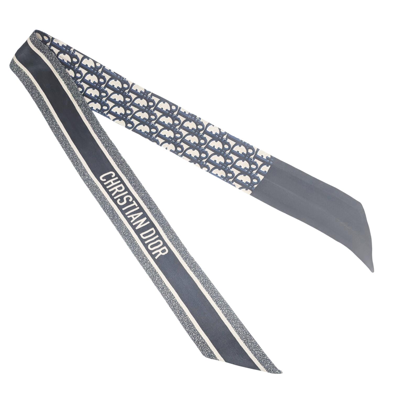 クリスチャンディオール 100%シルク トロッター スカーフ ネイビー ホワイト Christian Dior - クリスチャンディオールトロッター総柄