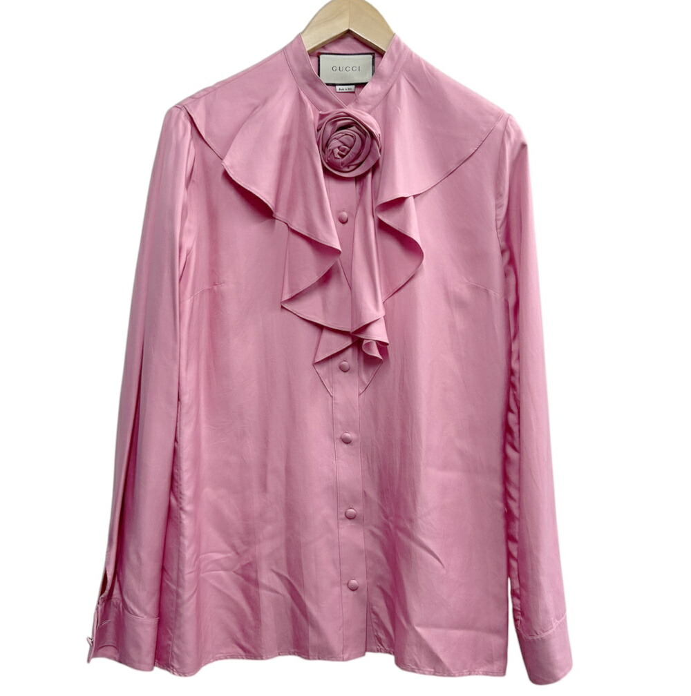 楽天市場】GUCCI グッチ ブラウス シルク グレー ブラック