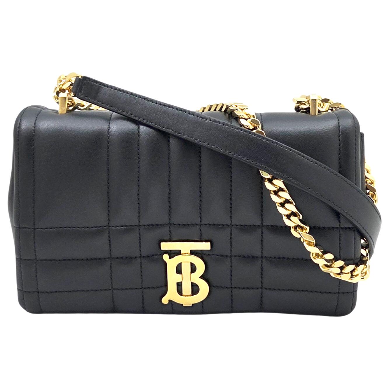 【中古】BURBERRY バーバリー LOLA ローラ ショルダーバッグ レザー ブラック ゴールド金具 チェーンショルダー 黒 2WAY 斜め掛け レディース メンズ 人気【ブランドギャラリー東心斎橋店】