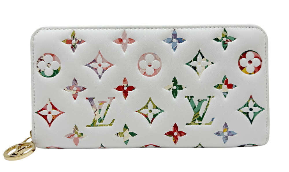 【中古】LOUIS VUITTON ルイ ヴィトン LV ガーデン モノグラム ジッピーウォレット 長財布 M81694 ホワイト マルチカラー 白 ロングウォレット レディース メンズ 【ブランドギャラリー東心斎橋店】