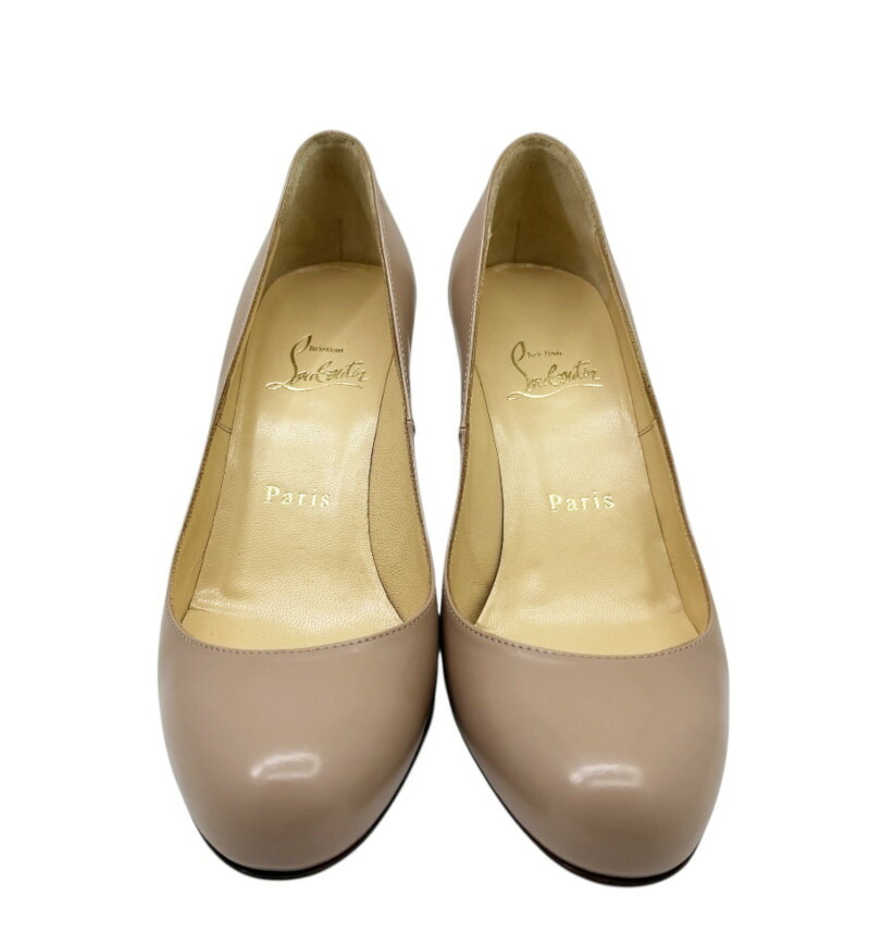【中古】Christian Louboutin クリスチャンルブタン パンプス なめし革 ベージュ 大きさ35 .5 約22.5m  サクラ色ベージュ レディース 踵 シューズ 靴【ブランド名美術館東心斎橋店】
