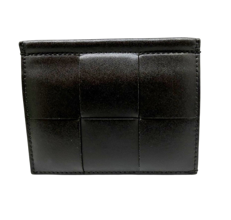 【中古】BOTTEGA VENETA ボッテガ ヴェネタ カセット スリムフラップ カードケース ブラック コンパクト 財布 レザー 黒 レディース メンズ ユニセックス 【ブランドギャラリー東心斎橋店】｜BRANDGALLERY 店