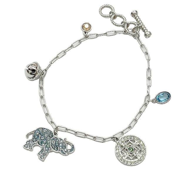 【中古】SWAROVSKI スワロフスキー ブレスレット 象モチーフ シルバー レディース アクセサリー【ブランドギャラリー駒川店】|BRANDGALLERY 店