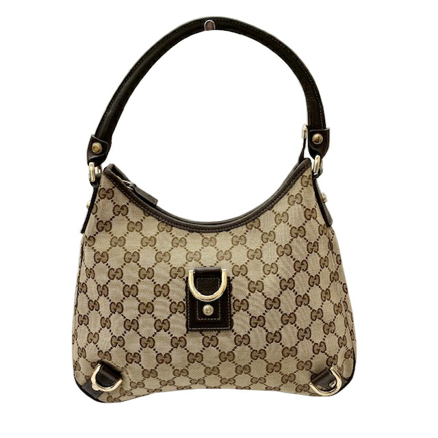 【中古】GUCCI グッチ グッチシマ アビー GGキャンバス ワンショルダーバッグ 130738 ベージュ ダークブラウン レディース 【ブランドギャラリー駒川店】