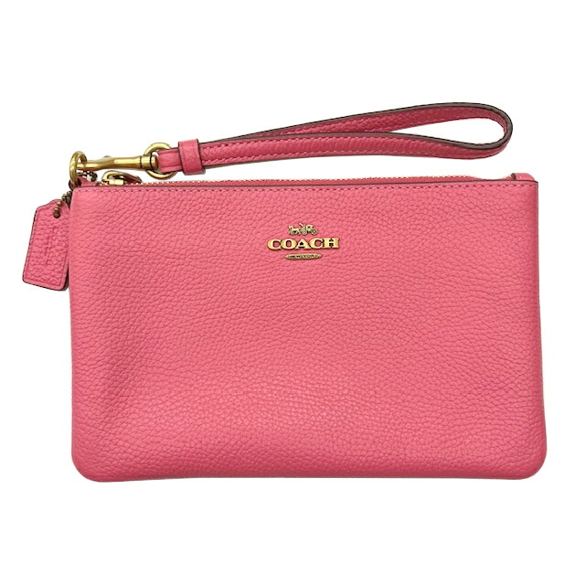 【中古】COACH コーチ スモールリストレット ポーチ 22952 レザー ピンク系 レディース 【ブランドギャラリー駒川店】